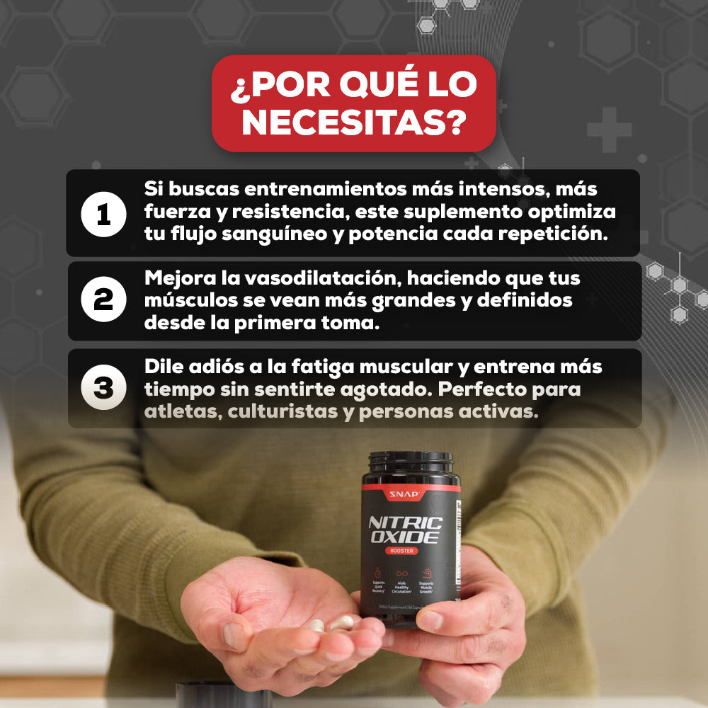 Pre-Entreno SNAP NITRIC OXIDE - Más energía, más músculo, más potencia