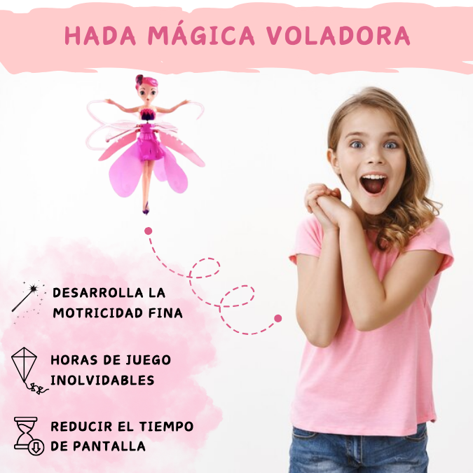 HADA MÁGICA VOLADORA - Con Sensor Recargable y Luces LED