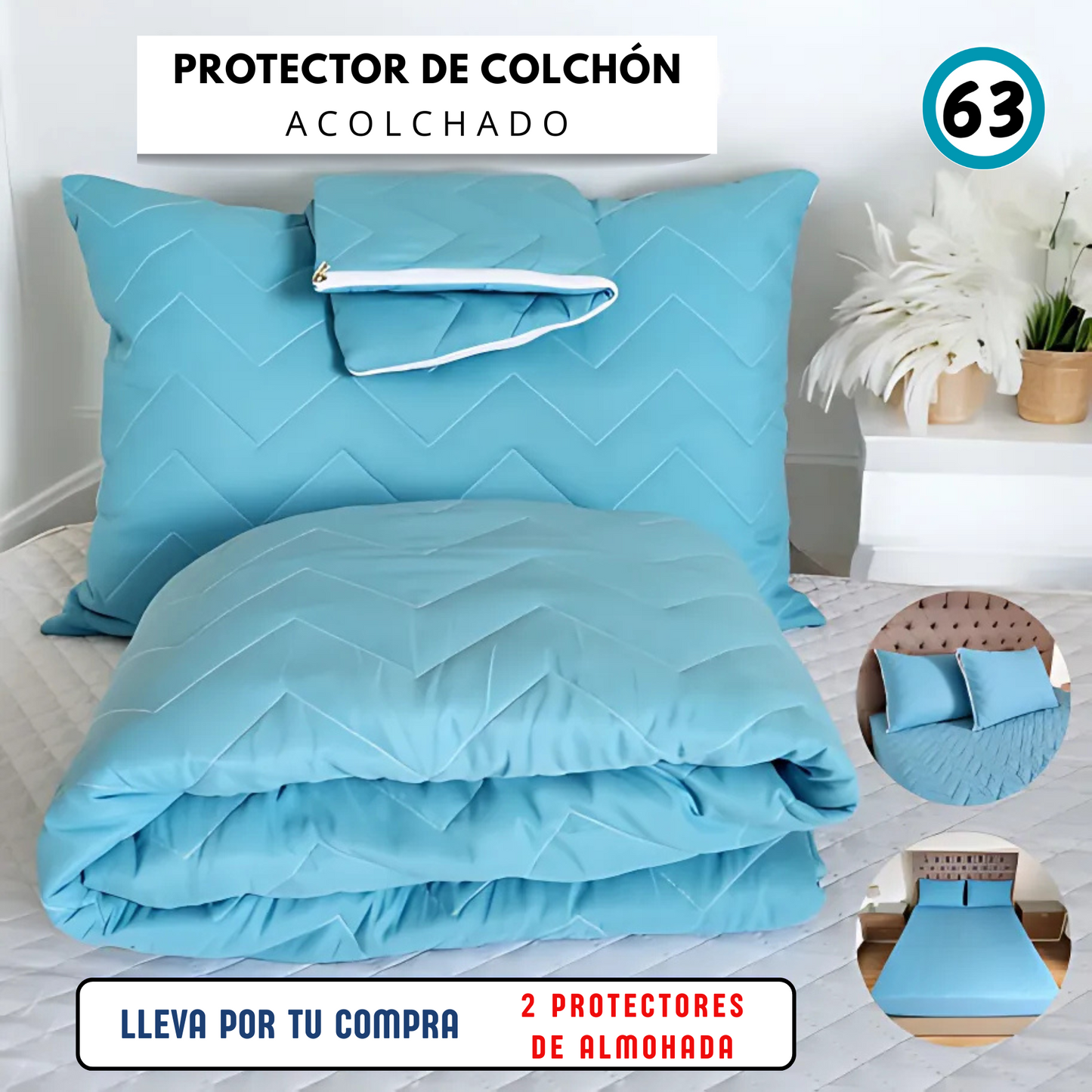 PROTECTOR DE COLCHÓN ACOLCHADO - ComfortSleep™ (Incluye 2 fundas GRATIS)