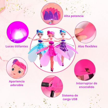 HADA MÁGICA VOLADORA - Con Sensor Recargable y Luces LED